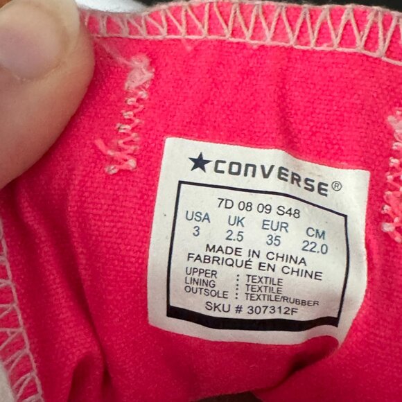 Converse All Star Pink with Glitter Balloons, Size Girls 3 or Womens 5 - Picture 10 of 10